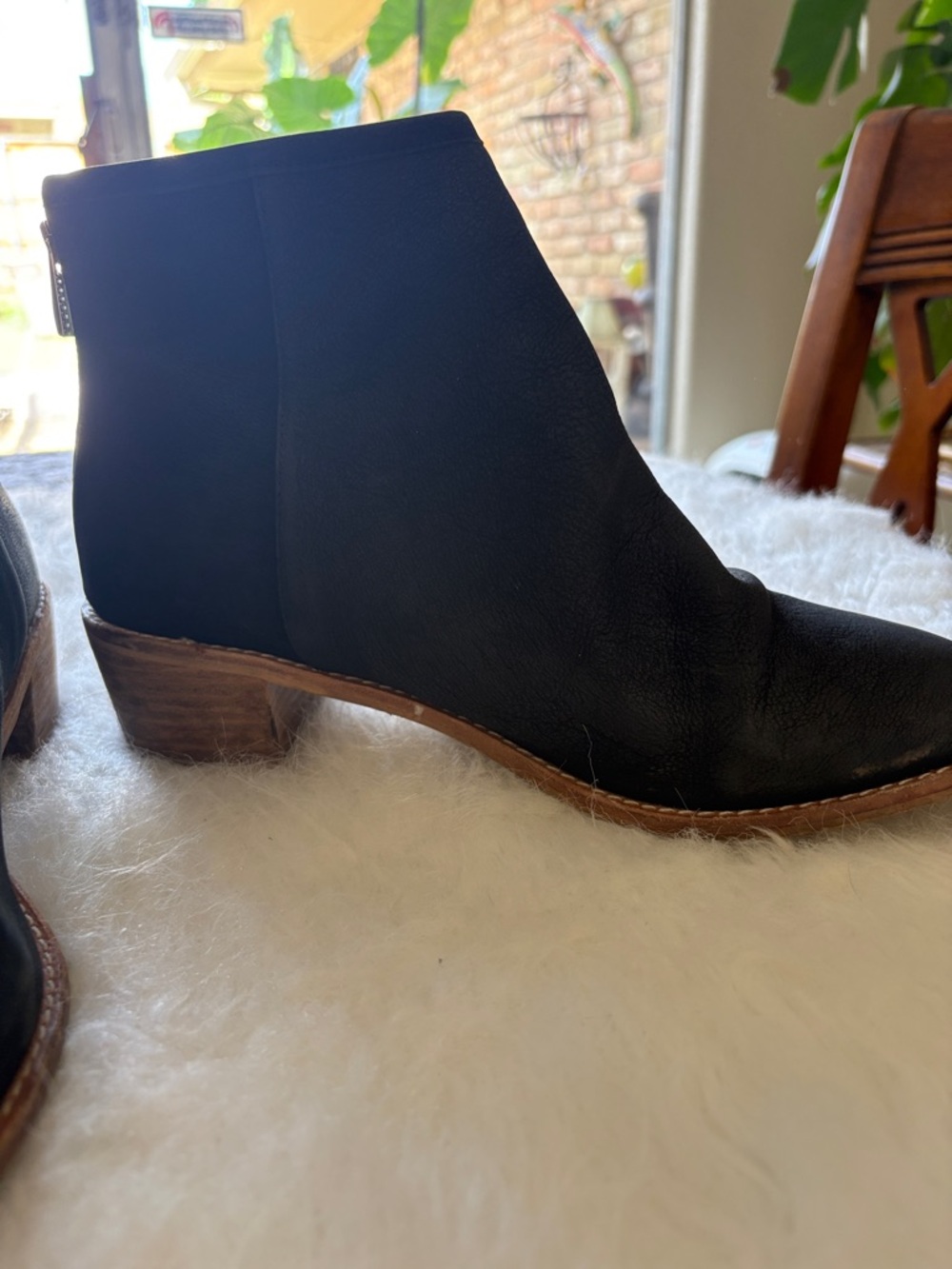 Women's Black Leather Ankle Booties - Minimalist Slip-On Style - Picture 2 of 6